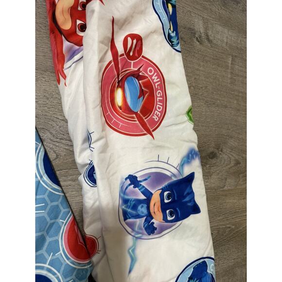 PJ Masks Twin Bed Blue FLAT SHEET And Fitted Sheet Youth Bedding MINT! - Picture 2 of 4